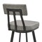 Armen Living Jinab Swivel Counter Stool in Black Metal with Gray Faux Leather 840254335226 - alternate 7